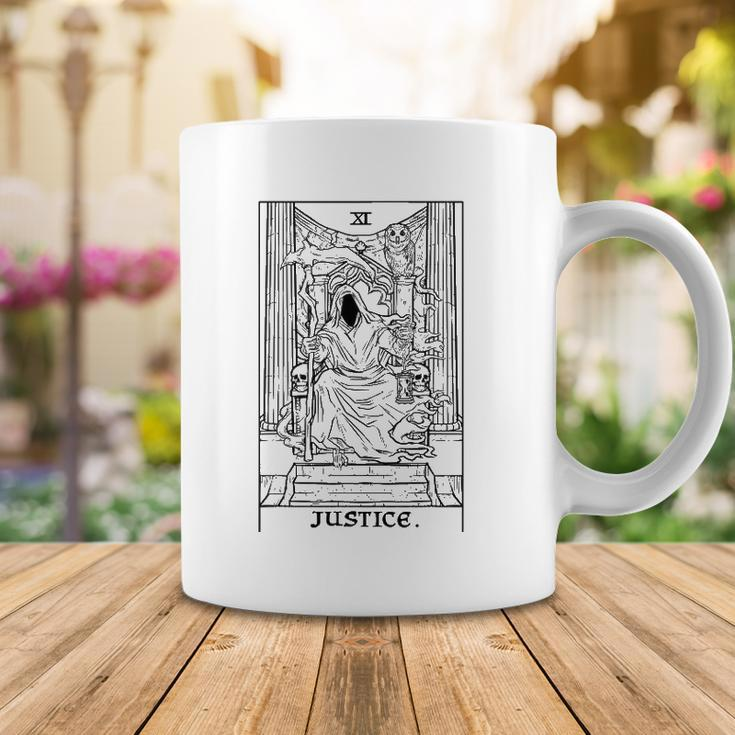 Justice Tarot Card Grim Reaper Halloween Horror Occult Goth Coffee Mug Unique Gifts