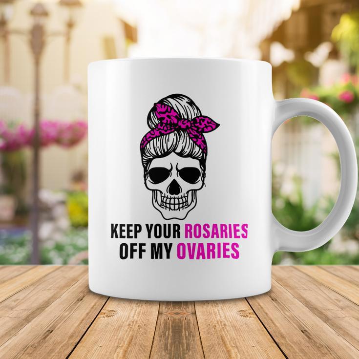 Keep Your Rosaries Off My Ovaries Feminist Skull Coffee Mug Funny Gifts