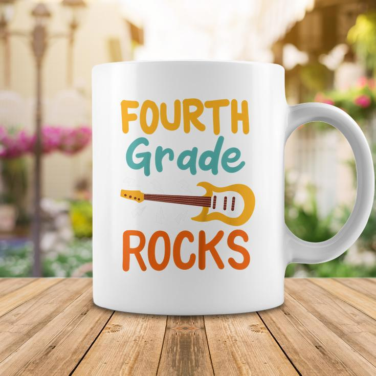 Kids 4Th Grade Fourth Grade Rocks Back To School Guitar Coffee Mug Funny Gifts