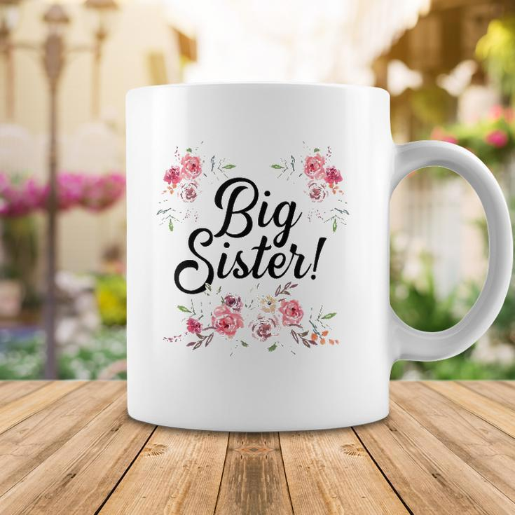 Kids Cute Big Sister Floral Design Toddler Girl Coffee Mug Unique Gifts