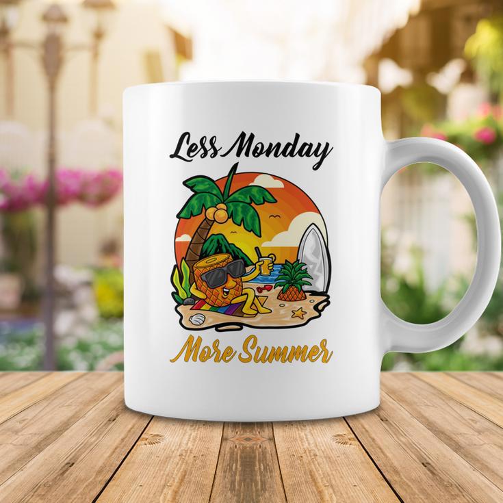 Less Monday More Summer Funny Pineapple Gift Pineapple Lover Coffee Mug Funny Gifts