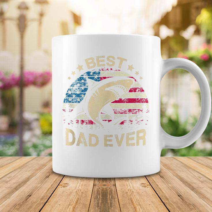 Mens Daddy SharkBest Dad Papa Ever 4Th Of July Father Coffee Mug Funny Gifts