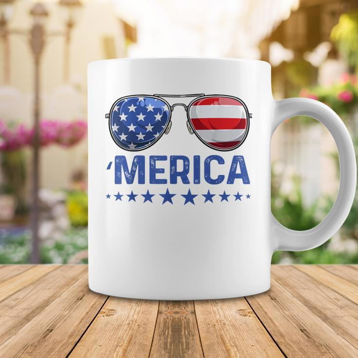 Merica Patriotic Usa Flag Sunglusses 4Th Of July Usa Coffee Mug Funny Gifts