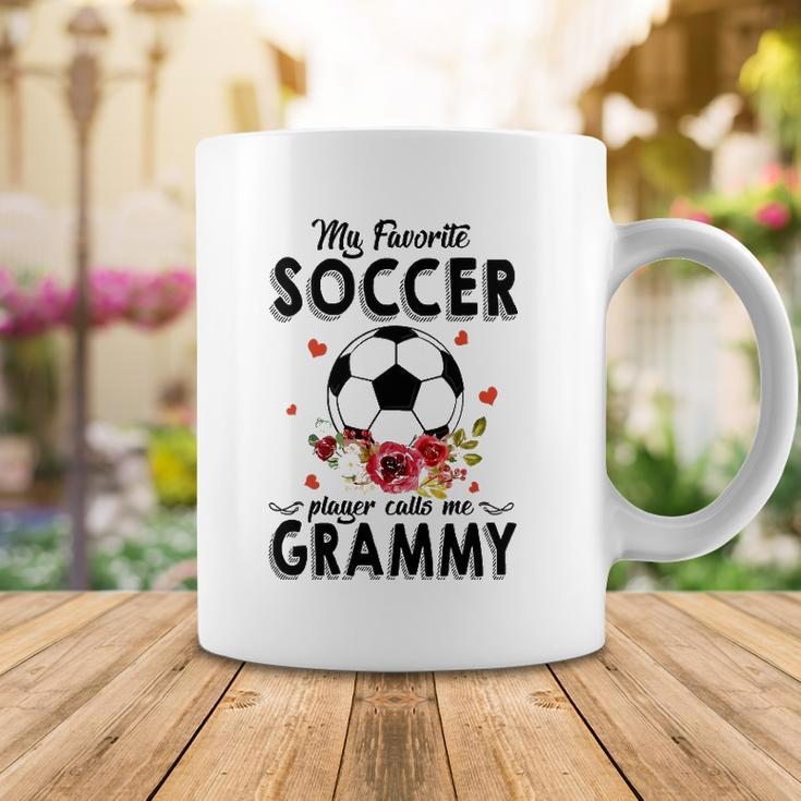 My Favorite Soccer Player Calls Me Grammy Flower Gift Coffee Mug Unique Gifts