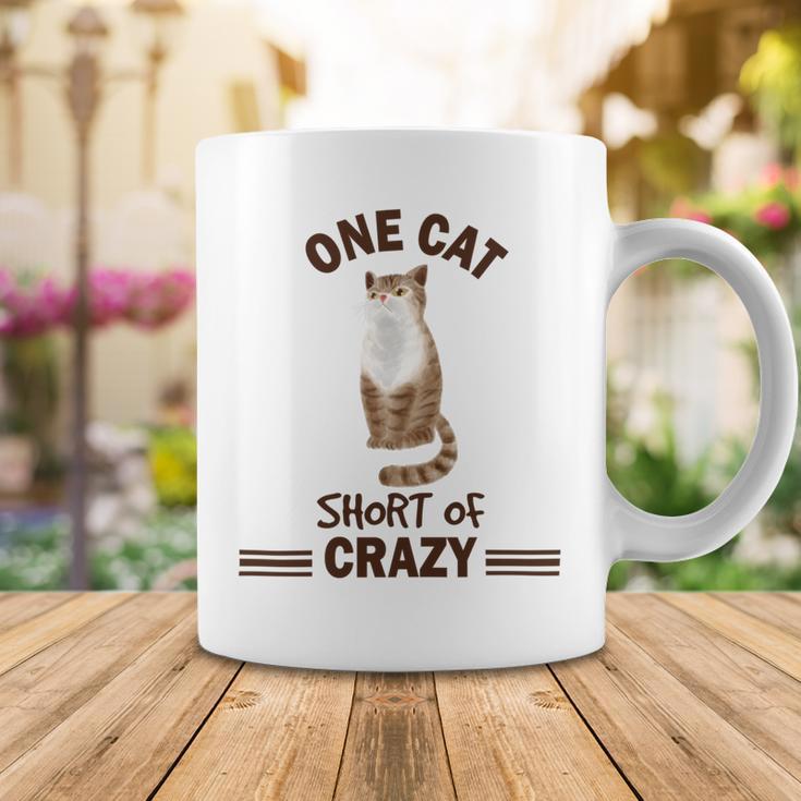 One Cat Short Of Crazy Coffee Mug Funny Gifts