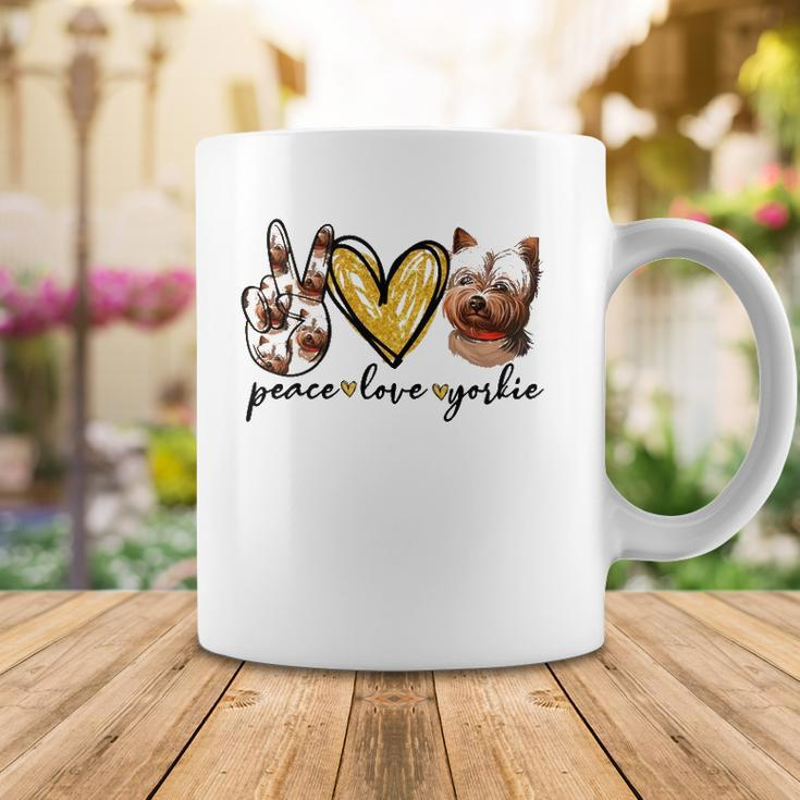 Peace Love Yorkie Dog Lovers Yorkshire Terrier Dad Mom Gift Coffee Mug Unique Gifts