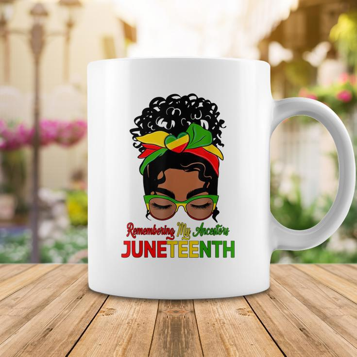 Remembering My Ancestors Juneteenth Black Women Messy Bun Coffee Mug Unique Gifts