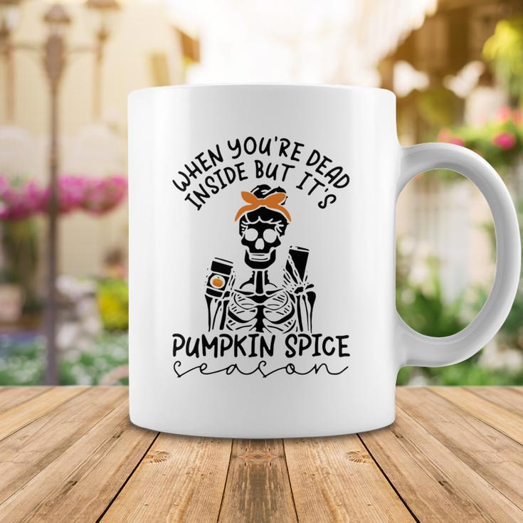 Skeleton When You’Re Dead Inside But It’S Pumpkin Spice Season Skeleton Fall Pumpkin Spice SeasonCoffee Mug Funny Gifts