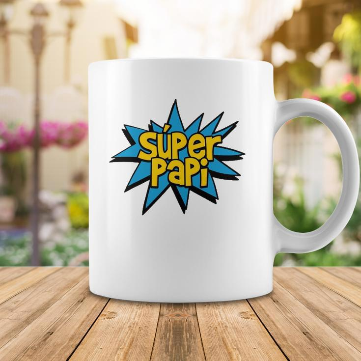 Super Papi Comic Book Superhero Spanish Dad Graphic Coffee Mug Unique Gifts