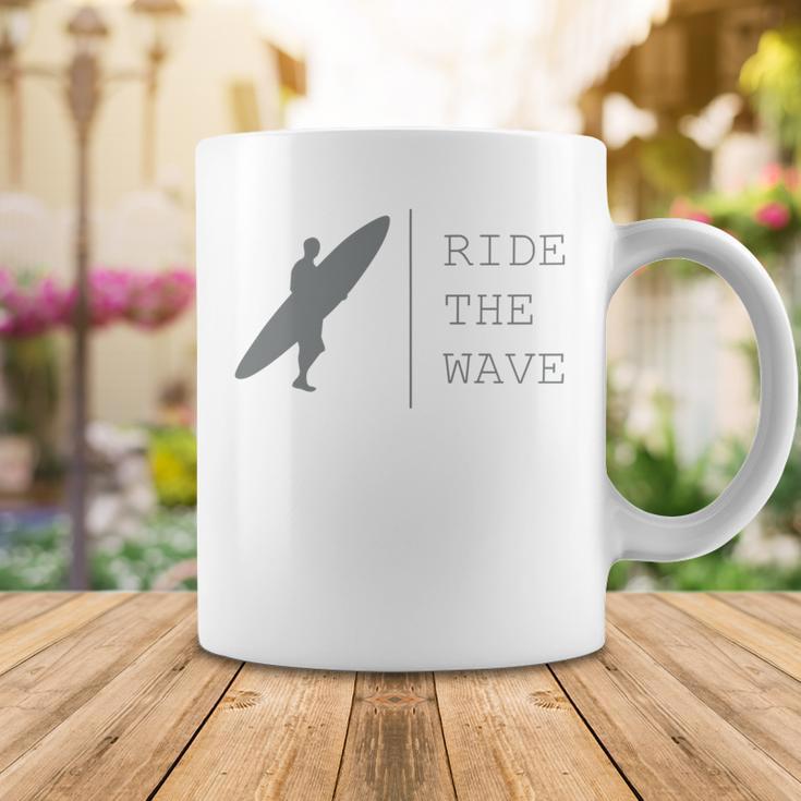 Surfing Funny Quote Ride The Wave Surfer Ocean Lover Coffee Mug Funny Gifts