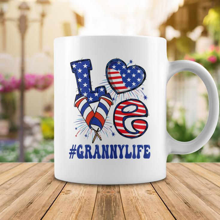 Womens Granny Love Usa Flag Grandma 4Th Of July Family Matching Coffee Mug Funny Gifts