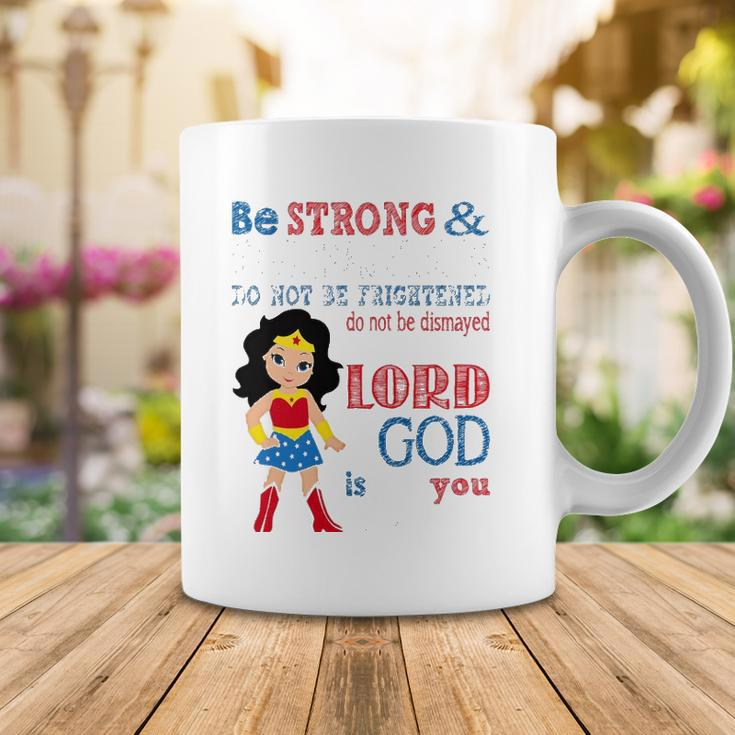 Womens Superhero Christian Be Strong And Courageous Joshua 19 Gift Coffee Mug Unique Gifts