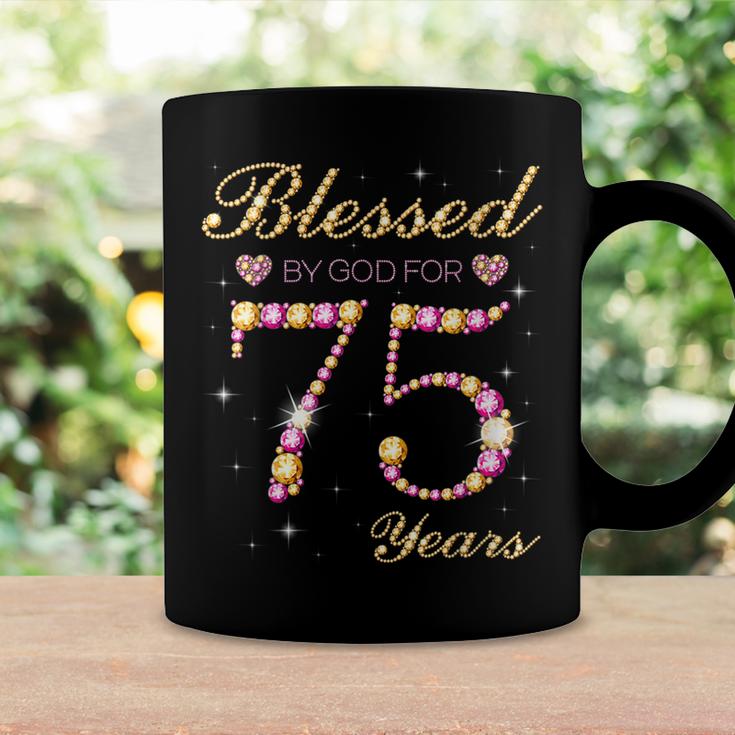 Blessed By God For 75 Years Old 75Th Birthday Party  Coffee Mug
