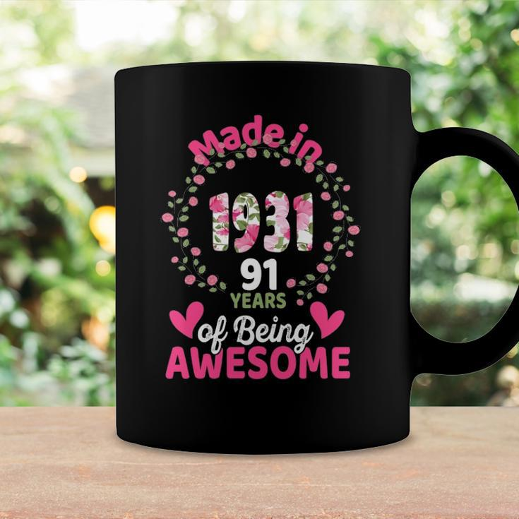 91 Years Old 91St Birthday Born In 1931 Women Girls Floral Coffee Mug Gifts ideas