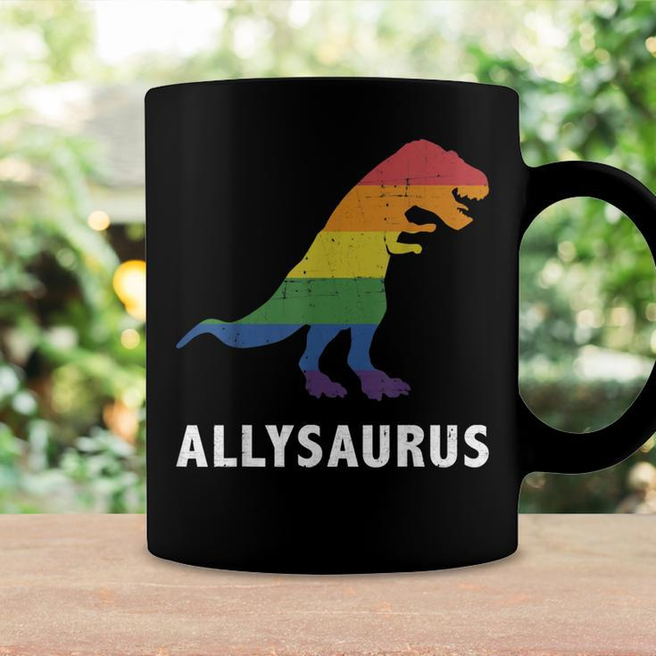 Allysaurus Dinosaur In Rainbow Flag For Ally Lgbt Pride Coffee Mug Gifts ideas