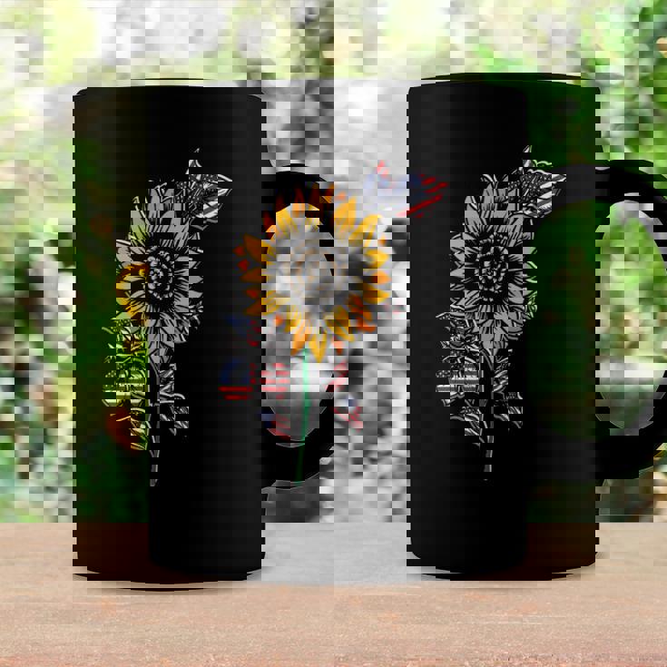 American Flag Sunflower Design Patriotic Usa Flag Sunflower Coffee Mug Gifts ideas