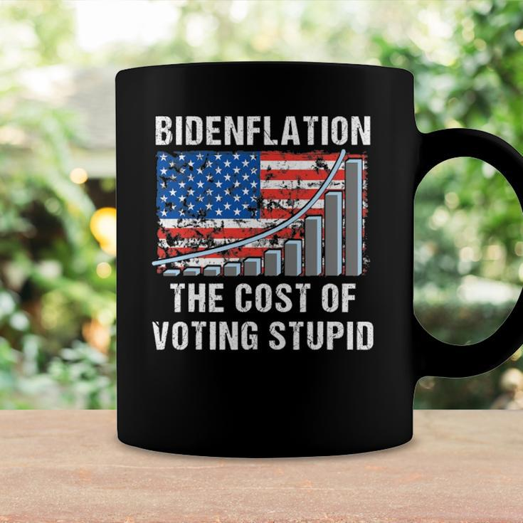 American Flag With Inflation Graph Funny Biden Flation Coffee Mug Gifts ideas