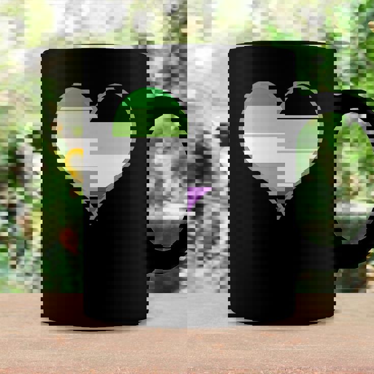 Asexual Aromantic Pride Flag Heart Nonsexual Equality Month Coffee Mug Gifts ideas