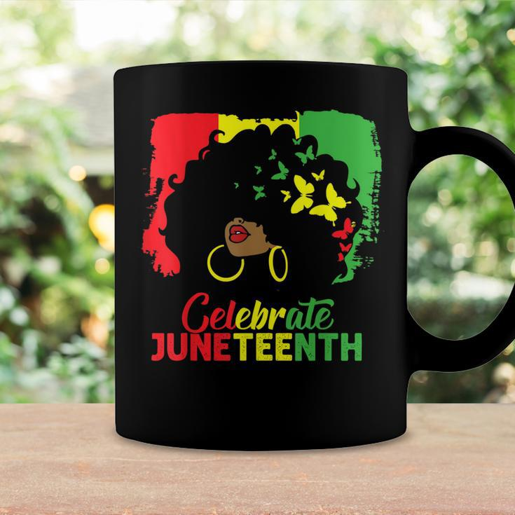 Black Women Messy Bun Juneteenth Celebrate Indepedence Day Coffee Mug Gifts ideas