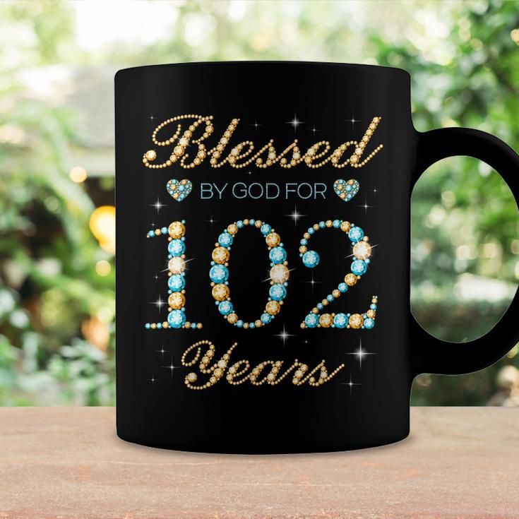 Blessed By God For 102 Years Old 102Nd Birthday Party Cute Coffee Mug Gifts ideas