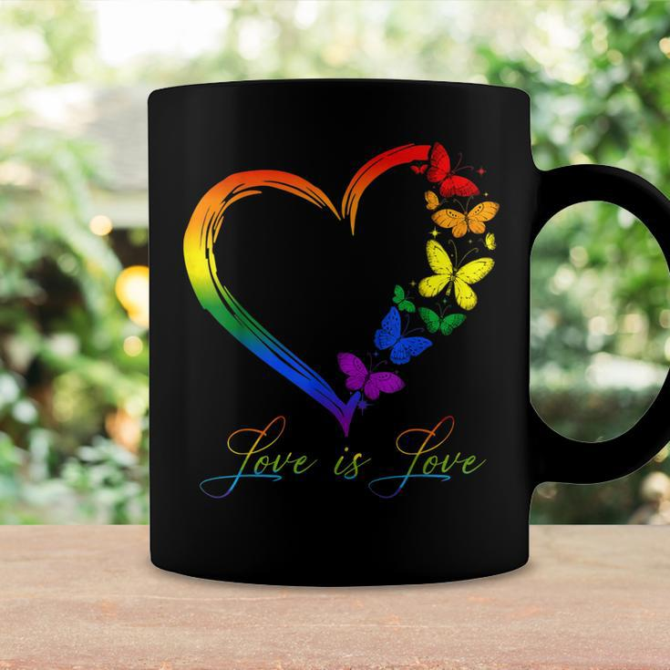 Butterfly Heart Rainbow Love Is Love Lgbt Gay Lesbian Pride Coffee Mug Gifts ideas