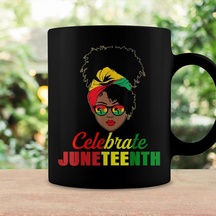 Celebrate Juneteenth Messy Bun Black Women Melanin Pride Coffee Mug Gifts ideas