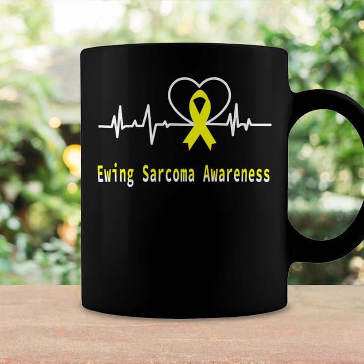 Ewings Sarcoma Awareness Heartbeat Yellow Ribbon Ewings Sarcoma Ewings Sarcoma Awareness Coffee Mug Gifts ideas