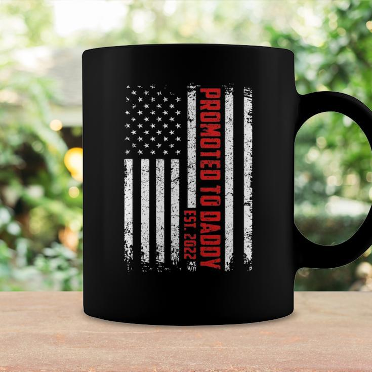 Fathers Day Promoted To Daddy Est 2022 American Flag Coffee Mug Gifts ideas