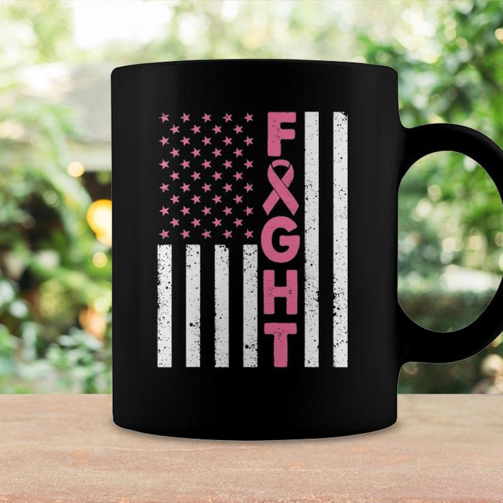 Fight Pink Ribbon Flag Breast Cancer Awareness Coffee Mug Gifts ideas