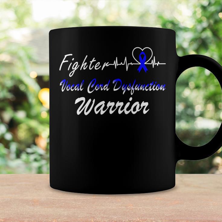 Fighter Vocal Cord Dysfunction Warrior Heartbeat Blue Ribbon Vcd Vocal Cord Dysfunction Awareness Coffee Mug Gifts ideas