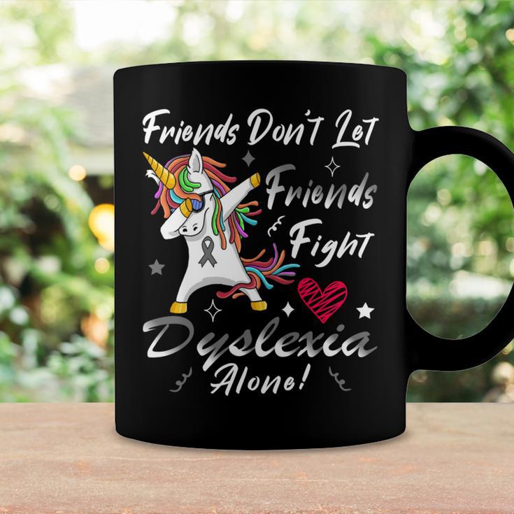 Friends Dont Let Friends Fight Dyslexia Alone Unicorn Grey Ribbon Dyslexia Dyslexia Awareness Coffee Mug Gifts ideas