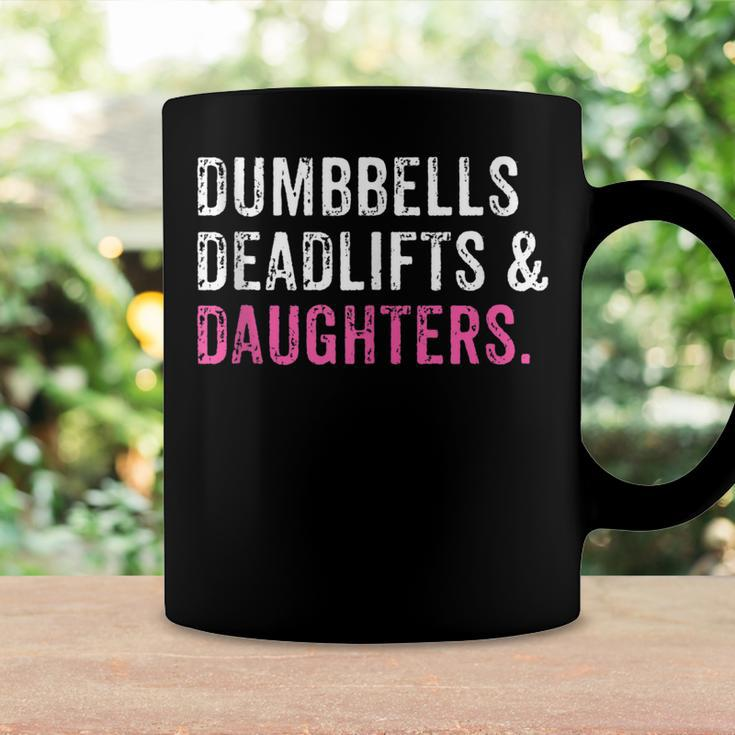 Funny Gym Workout Fathers Day Dumbbells Deadlifts Daughters Coffee Mug Gifts ideas