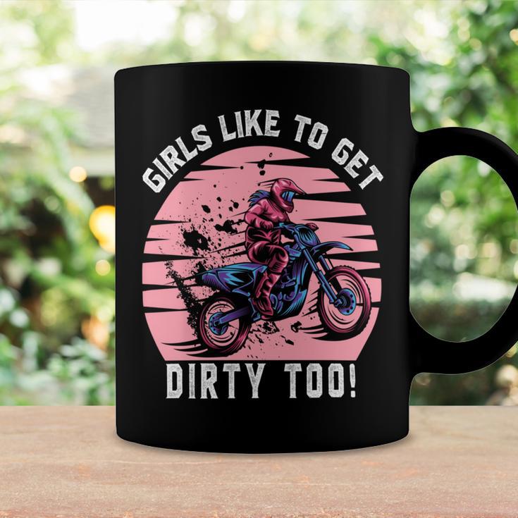 Girls Like To Get Dirty Too Funny Girl Motocross Gift Girl Motorcycle Lover Vintage Coffee Mug Gifts ideas