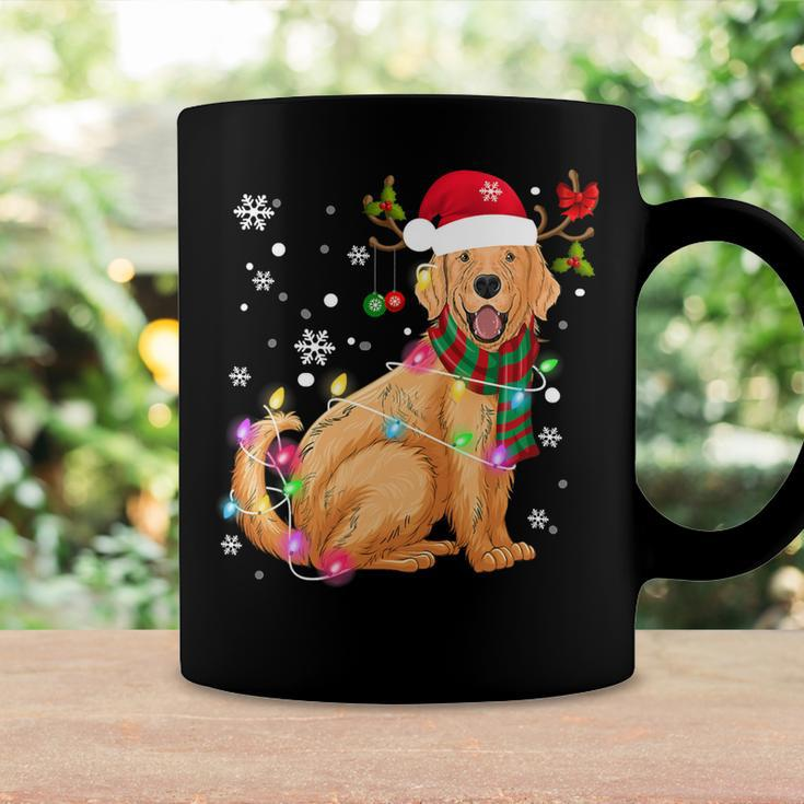 Golden Retriever Dog Wear Santa Hat Reindeer Horn Christmas Coffee Mug Gifts ideas
