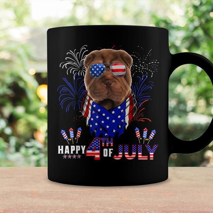 Happy 4Th Of July American Flag Shar Pei Sunglasses Coffee Mug Gifts ideas
