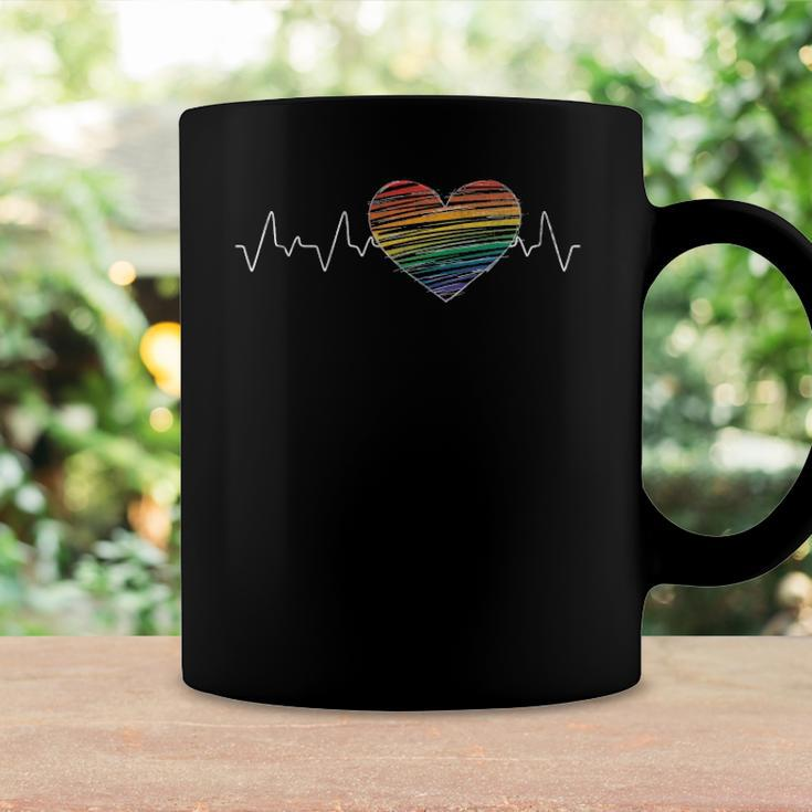 Human Rights Equality Gay Pride Month Heartbeat Lgbt Coffee Mug Gifts ideas