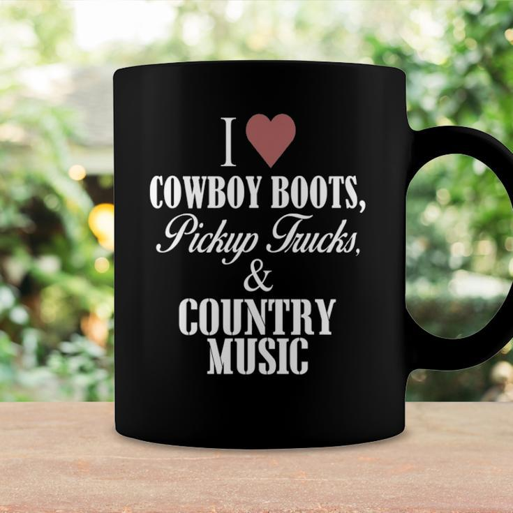 I Heart Cowboy Boots Pickup Trucks And Country Music Coffee Mug Gifts ideas