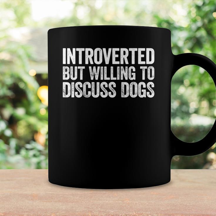 Introverted But Willing To Discuss Dogs Introvert Raglan Baseball Tee Coffee Mug Gifts ideas