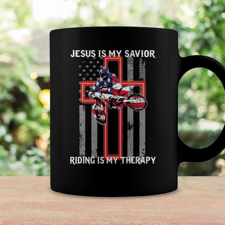 Jesus Is My Savior Riding Is My Therapy Us Flag Coffee Mug Gifts ideas