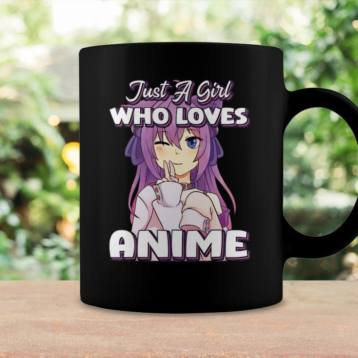 Just A Girl Who Loves Anime Peace Symbol V Fingers Fun Funny Coffee Mug Gifts ideas