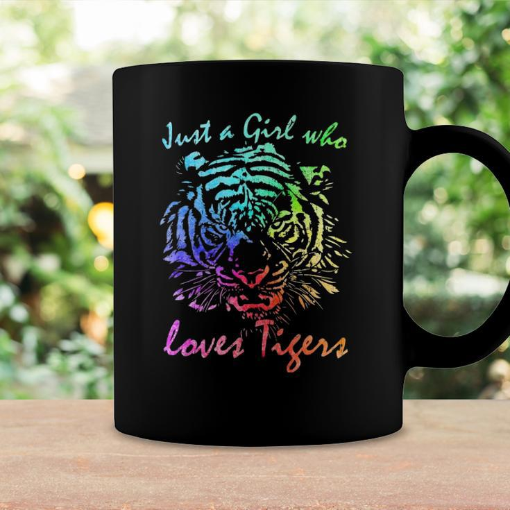 Just A Girl Who Loves Tigers Retro Vintage Rainbow Graphic Coffee Mug Gifts ideas