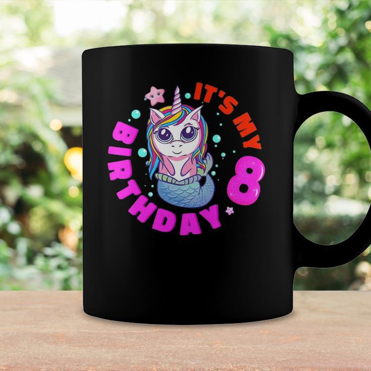 Kids Its My 8Th Birthday Happy 8 Years Unicorn Mermaid Girls Boys Coffee Mug Gifts ideas