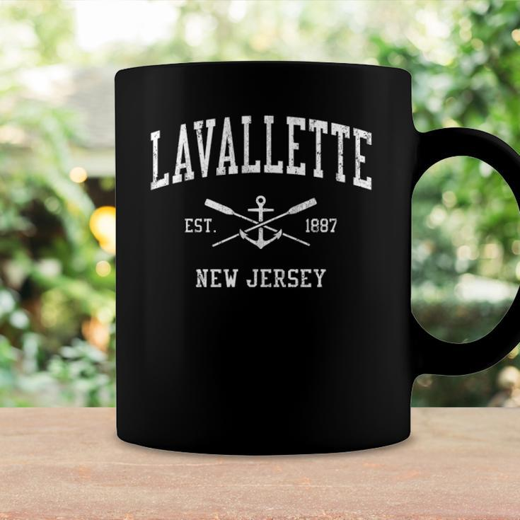 Lavallette Nj Vintage Crossed Oars & Boat Anchor Sports Coffee Mug Gifts ideas