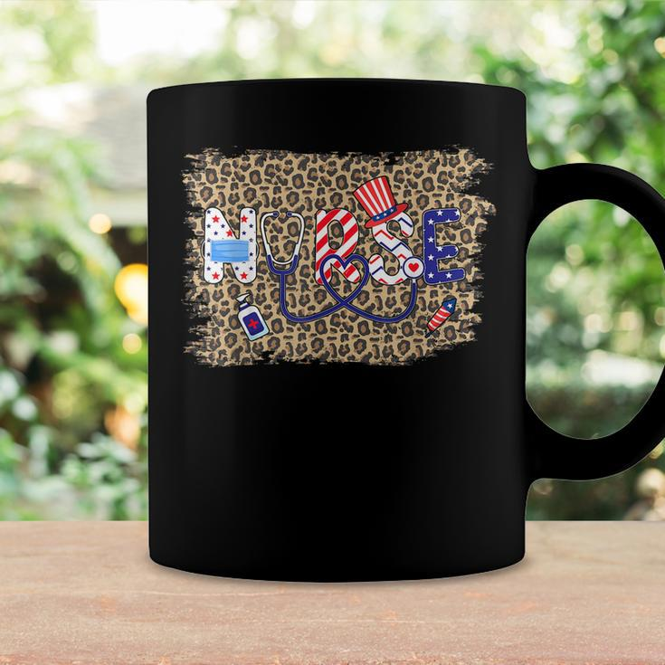 Leopard Patriotic Nurse 4Th Of July American Us Flag Nurse Coffee Mug Gifts ideas