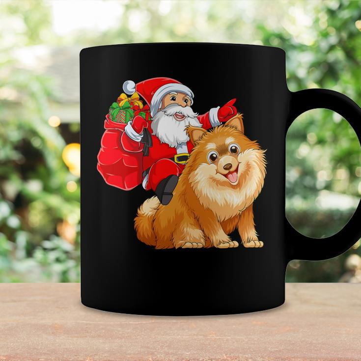 Matching Family Funny Santa Riding Pomeranian Dog Christmas T-Shirt Coffee Mug Gifts ideas