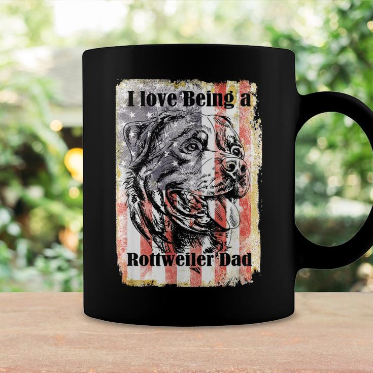 Mens American Flag Usa Patriotic Rottweiler Dad 4Th July Gift Coffee Mug Gifts ideas