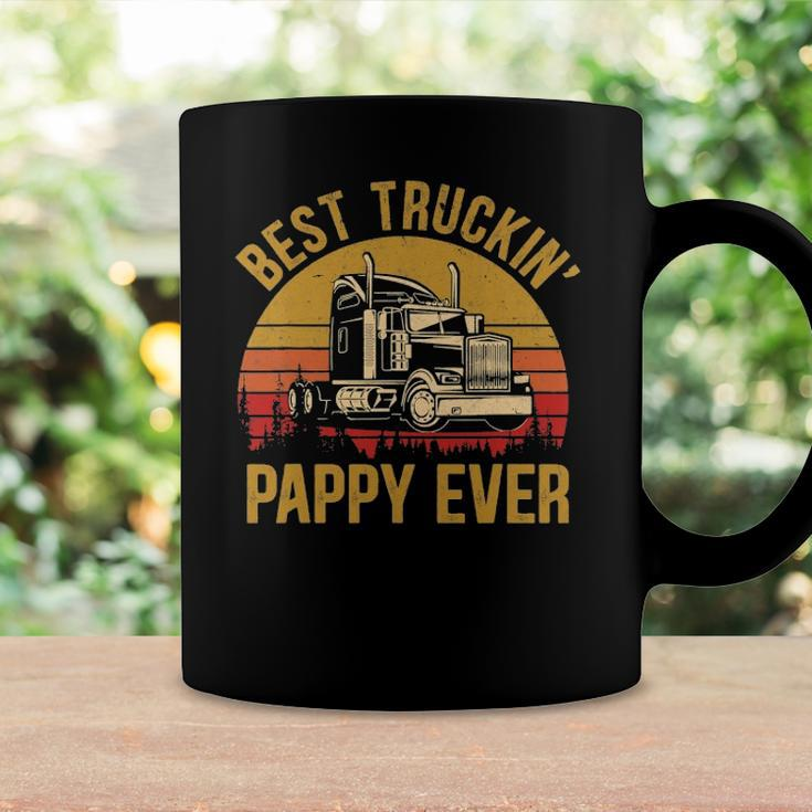 Mens Best Truckin Pappy Ever Big Rig Trucker Fathers Day Coffee Mug Gifts ideas