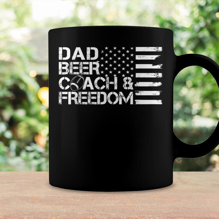 Mens Dad Beer Coach & Freedom Football Us Flag 4Th Of July Coffee Mug Gifts ideas