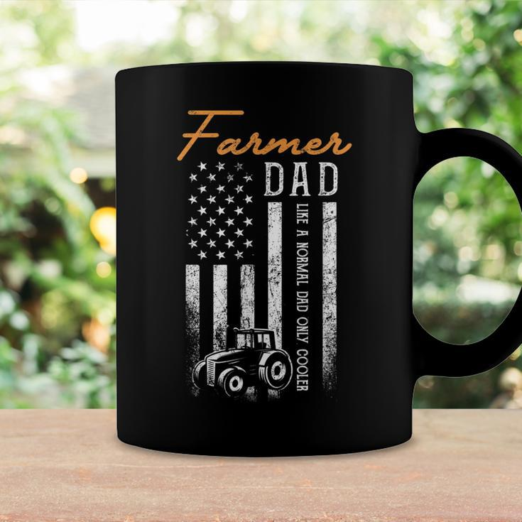Mens Farmer Dad Like A Normal Dad Only Cooler Usa Flag Farming Coffee Mug Gifts ideas