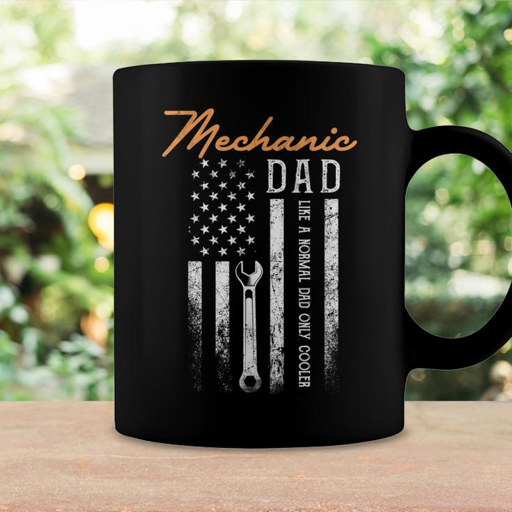 Mens Mechanic Dad Like A Normal Dad Only Cooler Usa Flag Coffee Mug Gifts ideas